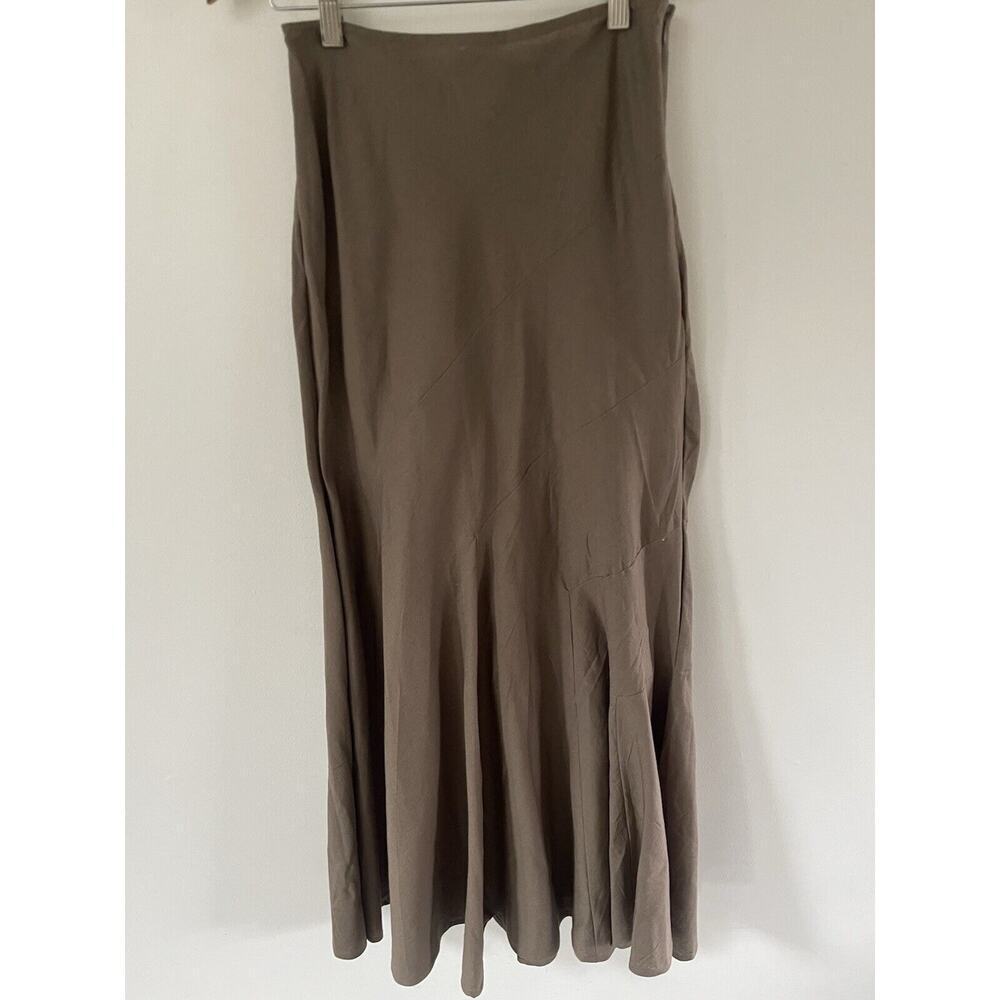 Topshop Taupe Midi Skirt